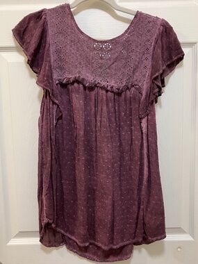 Knox Rose purple boho blouse size M